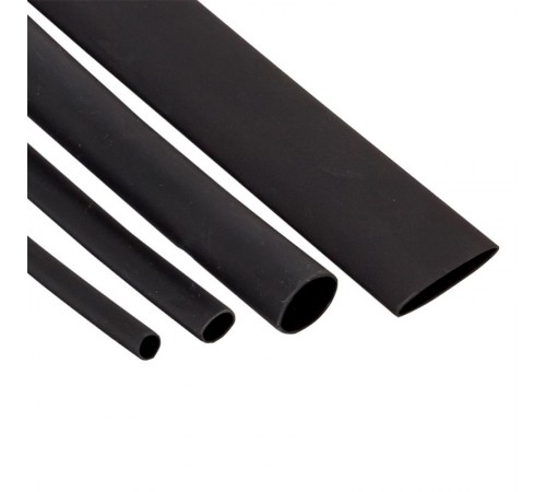 Набор ТУТк клеевые нг черные. Разного диаметра (3/1; 4.8/1.6; 6/2; 9/3; 12/4) 21шт по 100мм. EKF PROxima  tut-k-n-1-r  EKF