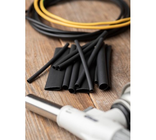 Набор ТУТк клеевые нг черные. Разного диаметра (3/1; 4.8/1.6; 6/2; 9/3; 12/4) 21шт по 100мм. EKF PROxima  tut-k-n-1-r  EKF