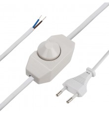 Сетевой шнур с диммером, 2х0,75 кв.мм, 2 м белый  11-1139  REXANT