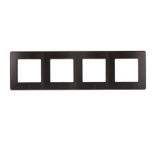 Рамка для розеток и выключателей серия 12 12-5104-05 на 4 поста, сатин, антрацит  Б0052533  ЭРА