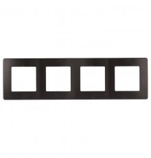 Рамка для розеток и выключателей серия 12 12-5104-05 на 4 поста, сатин, антрацит  Б0052533  ЭРА