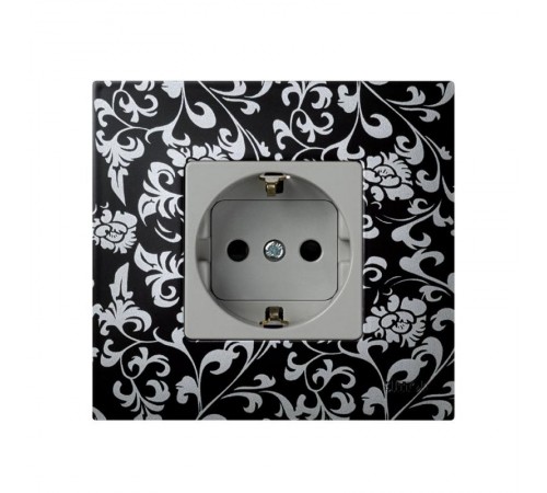 Розетка двухполюсная с/з, с защитными шторками, винтовой зажим, 16А 250В, широкий модуль,  27472-67  Simon