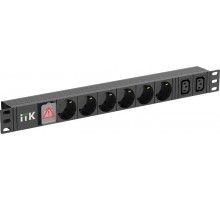 ITK PDU 6 розеток нем. ст. + 2 С13 LED 1U каб. 2м нем. ст.  PH12-6D2C131-P  ITK