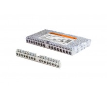 Шина "N" нулевая 6х9мм 16/1 (16 групп/крепеж по центру) никелированная  SQ0801-0307  TDM