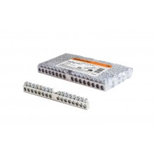 Шина "N" нулевая 6х9мм 16/1 (16 групп/крепеж по центру) никелированная  SQ0801-0307  TDM