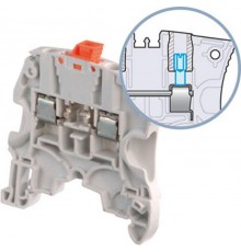 Клемма ZS4-S-T2 винтовая 4мм.кв. с разъединителем серая, 2 тестовые розетки  1SNK505311R0000  TE