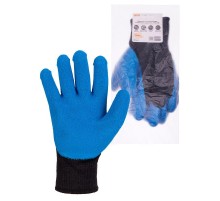 Перчатки х/б плотной вязки с латексным покрытием, "Рельеф", черные, 10, 10 кл., 125 г, 1 пара,  SQ1016-0214  TDM