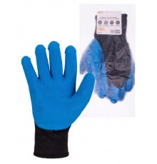 Перчатки х/б плотной вязки с латексным покрытием, "Рельеф", черные, 10, 10 кл., 125 г, 1 пара,  SQ1016-0214  TDM