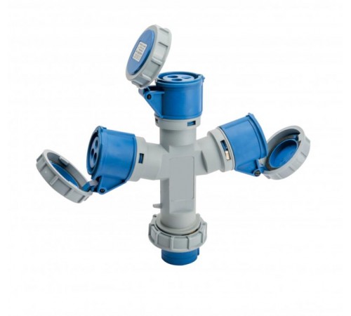 Адаптер трехлучевой 2Р+РЕ 32А 250В IP67 АП-103  26293DEK  DEKraft