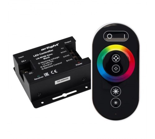 Контроллер LN-RF6B-Sens Black (12-24V, 3x8A)  023375  Arlight