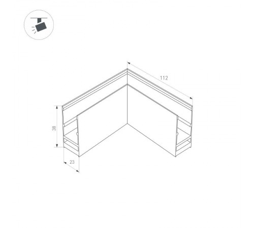 Коннектор угловой MAG-CON-2538-L90 (BK) (Arlight, IP20 Металл, 3 года)  033247  Arlight