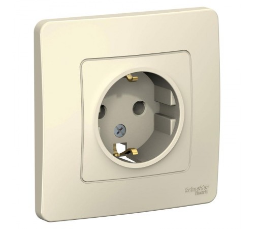Blanca Молочный С/У Розетка с заземлением без шторок, 16А, 250В  BLNRS001012  SE