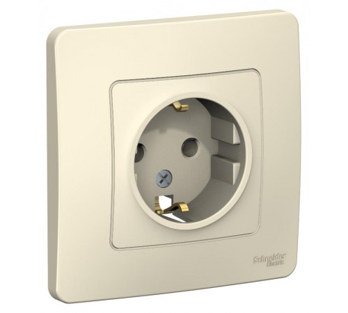 Blanca Молочный С/У Розетка с заземлением без шторок, 16А, 250В  BLNRS001012  SE