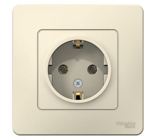 Blanca Молочный С/У Розетка с заземлением без шторок, 16А, 250В  BLNRS001012  SE