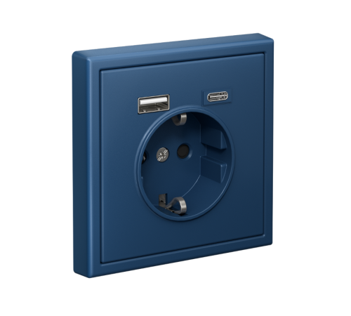 ArtGallery Аквамарин Розетка 16А с 2 USB A+C, 5В/2,4А/3,0А, 2х5В/1,5А, механизм  GAL001132  SE