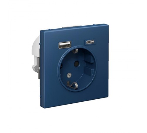 ArtGallery Аквамарин Розетка 16А с 2 USB A+C, 5В/2,4А/3,0А, 2х5В/1,5А, механизм  GAL001132  SE