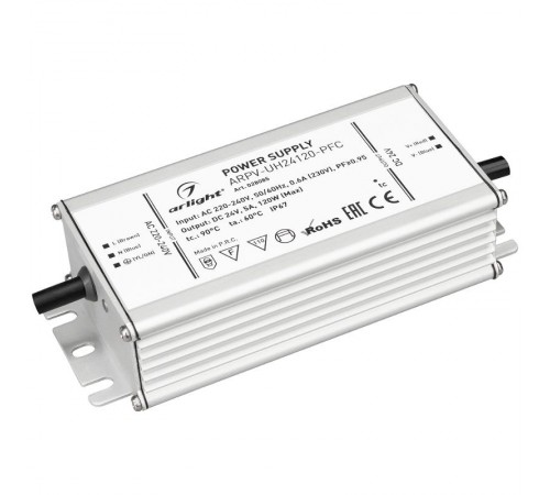 Блок питания ARPV-UH24120-PFC (24V, 5.0A, 120W) (Arlight, IP67 Металл, 7 лет)  028085  Arlight