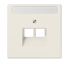 Крышка для сдвоенной телефонной и компьютерной розетки UAE с полем для надписи; слоновая кость  LS969-2NAUA  Jung