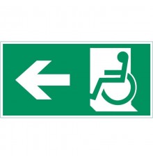 пиктограмма "Движение МГН налево" 400х200мм для авар-эвакуац св-ка Vault  V5-EM03-60.013.031  VARTON
