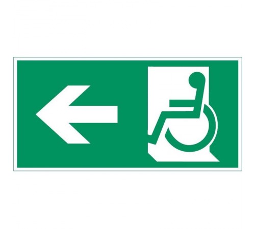 пиктограмма "Движение МГН налево" 400х200мм для авар-эвакуац св-ка Vault  V5-EM03-60.013.031  VARTON