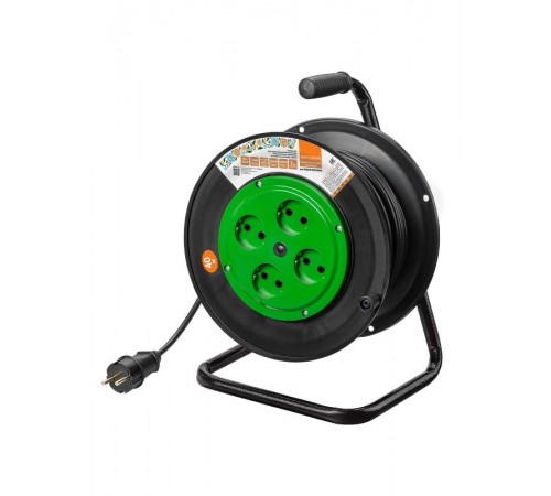 Удлинитель на катушке силовой народный 4 гнезда ПВС 3500 Вт б/з, 40м  SQ1307-0534  TDM