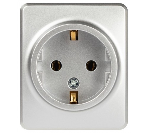 Розетка ЭРА Эксперт 11-2203-03 2P+E Schuko IP20 16A-250В ОУ Алюминий  Б0063020  ЭРА