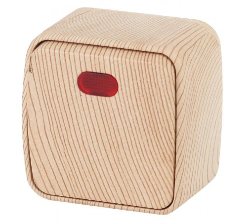 3-102-11 Intro Выключатель с подсветкой, 10А-250В, IP20, ОУ, Polo, сосна  Б0036103  Intro