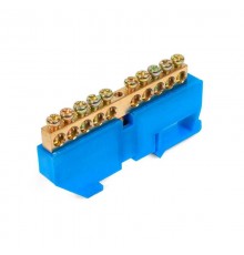 Шина N "ноль" на DIN-изол ШНИ-6х9-10 (син)  87190  КВТ