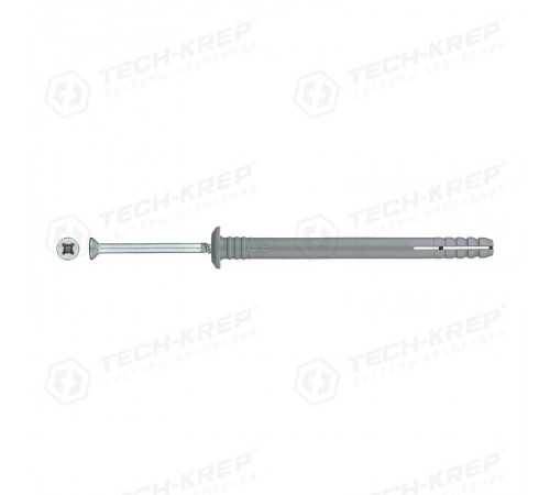 Дюбель-гвоздь 6х80 гриб. манжета (полипропилен) (100 шт) - ведро ( 0,693 кг)  101991  Tech-KREP