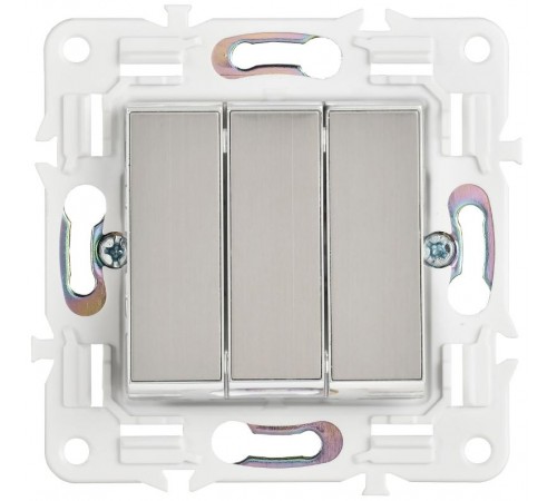 SKANDY Выключатель 3-клавишный 10А SK-V11N никель  SK-V30-0-10-K50  IEK