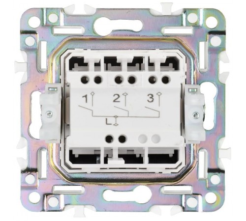 SKANDY Выключатель 3-клавишный 10А SK-V11N никель  SK-V30-0-10-K50  IEK