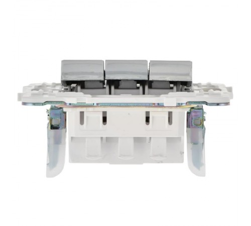 SKANDY Выключатель 3-клавишный 10А SK-V11N никель  SK-V30-0-10-K50  IEK