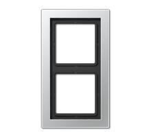 Рамка для вертикальной и горизонтальной установки, 2 поста; металл; алюминий; LS Design  ALD2982  Jung