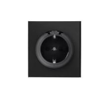 Розетка STRONG 1-ая с/з с/у, со шторками и крышкой 16А антрацит  KR-78-0702-5  Kranz