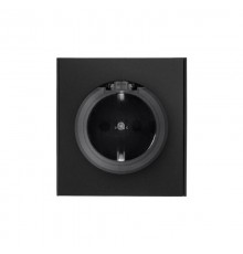 Розетка STRONG 1-ая с/з с/у, со шторками и крышкой 16А антрацит  KR-78-0702-5  Kranz