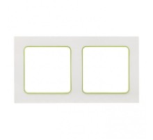 Стокгольм Рамка 2-местная белая с линией цвета зеленый PROxima  EXM-G-303-20  EKF