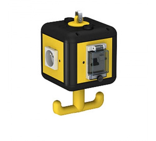 Блок питания подвесной VH-4 укомплектованный розетками, 140x140x247 мм, черно-желтый  6109782  OBO Bettermann