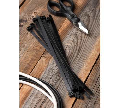 Хомут нейлоновый ЧЕРНЫЙ 7,2х350 (уп./100шт) EKF PROxima  plc-cb-7.2x350  EKF