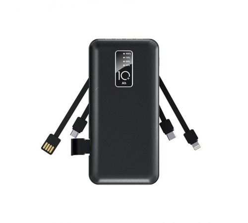 Портативное зарядное устройство Power Bank (аккумуляторная батарея) 10000 mAh, черное  30-2038  REXANT