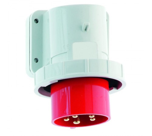 Вилка настенная 32A 5p 400V 6h IP67 Quick-Connect фланец 75 x 90 I 24418-Bals I Bals