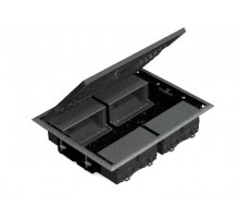 Simon Connect Люк в пол с горизонт.подключ.потребителей на 4 S-модуля, глубина 69мм, серый  SF400-1  Simon