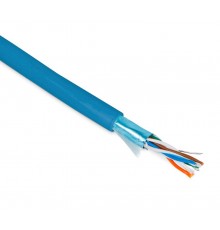 FUTP4-C5E-P26-IN-PVC-BL-100 (100 м) Кабель витая пара, экранир. F/UTP, категории 5e, 4 пары(26 AWG), многожил. (patch), PVC  444992  Hyperline