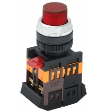 Кнопка ABLFP-22 красный d22мм неон/240В 1з+1р   BBT20-ABLFP-K04  GENERICA