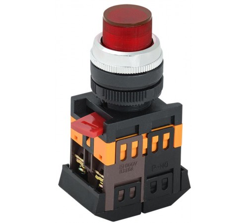 Кнопка ABLFP-22 красный d22мм неон/240В 1з+1р   BBT20-ABLFP-K04  GENERICA