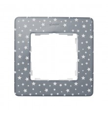 Simon 82 Рамка декоративная, 1 пост, Original, S82 Detail, серый в белые звёзды-белый  8200610-223  Simon