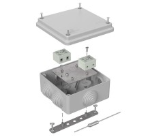 Коробка огнестойкая для о/п 40-0300-FR6.0-4-П Е15-Е120 с термопредохранителем RAL7035 100х100х50 (14 шт/кор) серая  40-0300-7035-FR6.0-4-П  Промрука