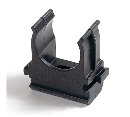 Крепёж-клипса для труб Полистирол черная д16 в малой упаковке (10шт/1000шт уп/кор)  PR13.0209  Промрукав