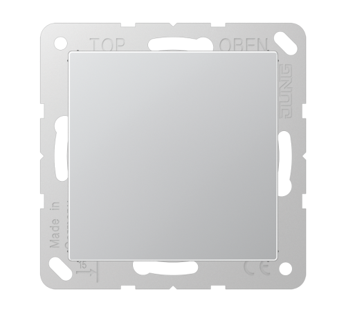 Крышка без отверстий, фиксация защёлкиванием, для произвольных вырезов (либо использование в качестве заглушки), возможно IP44; термопласт; алюминий; 