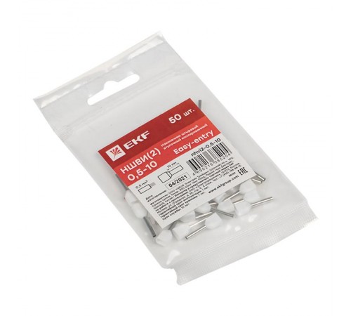 Наконечник штыревой втулочный НШвИ(2) 0.5-10 (50шт.) EKF PROxima  nhvi2-0.5-10  EKF