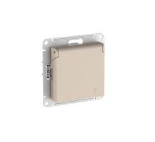AtlasDesign Песочный Розетка с заземлением со шторками с крышкой, 16А,IP20,механизм, быстрозажимные клеммы  ATN001246S  SE